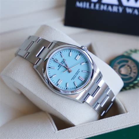 rolex oyster perpetual fond bleu|rolex oyster perpetual tiffany blue.